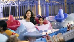 Mother and Daughter on Dumbo at Disneyland Park