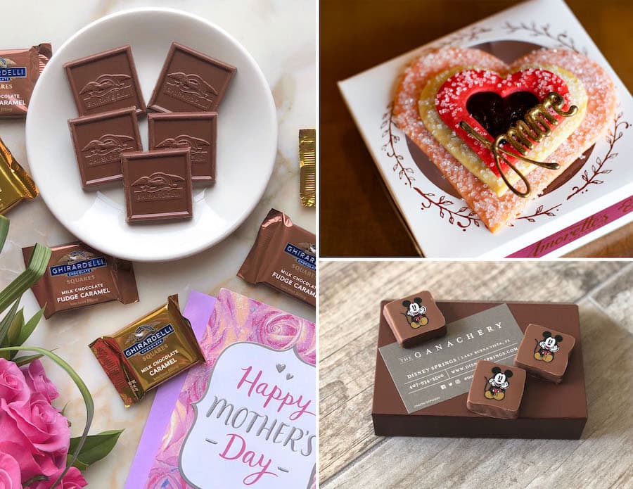 Chocolates from Ghirardelli Soda Fountain & Chocolate Shop, special “amore” cookie from Amorette’s Patisserie and classic box of chocolates from The Ganachery at Disney Springs