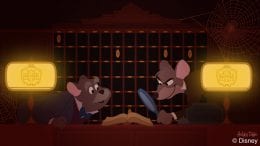 Characters from the 1986 film “The Great Mouse Detective” explore The Twilight Zone Tower of Terror at Disney's Hollywood Studios