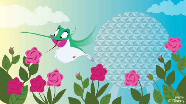 Flit Enjoys the flowers at the Epcot International Flower & Garden Festival in this Disney Doodle