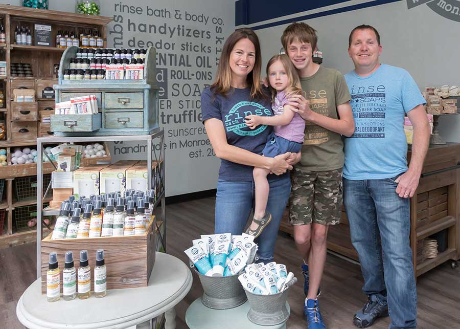 Heather Swanepoel and Family, Rinse Bath & Body Co. at Downtown Disney District at the Disneyland Resort.