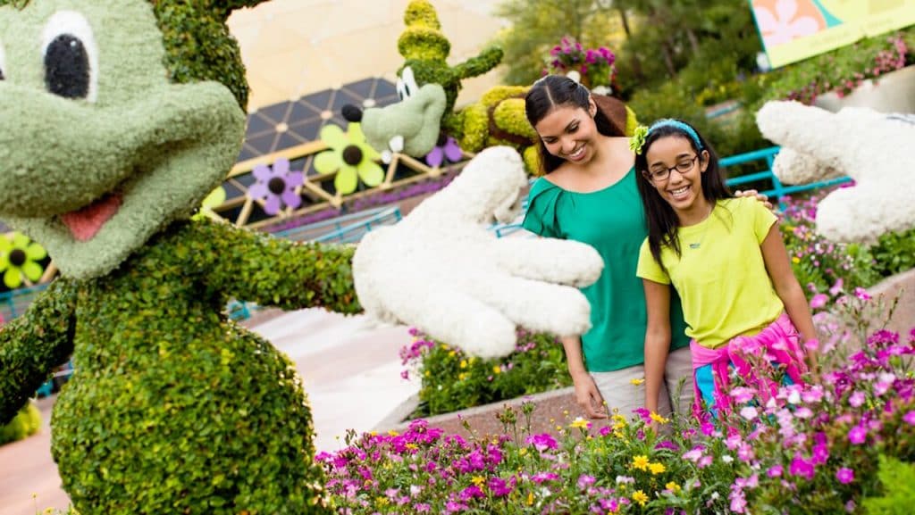 Mother and Daughter at Epcot International Flower & Garden Festival