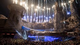 To dedicate Star Wars: Galaxy’s Edge, Disney Chairman and CEO Bob Iger was joined in front of the Millennium Falcon by Star Wars icons including George Lucas, Harrison Ford, Mark Hamill and Billy Dee Williams.