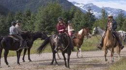 Family on Horses in Alaska with Disney Cruise Line