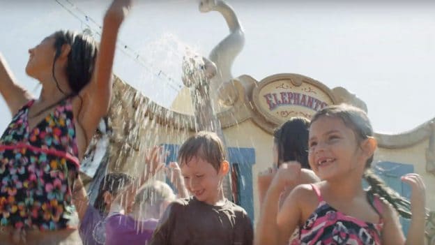 Kids play at the Casey Jr. Splash ‘N’ Soak Station at Magic Kingdom Park