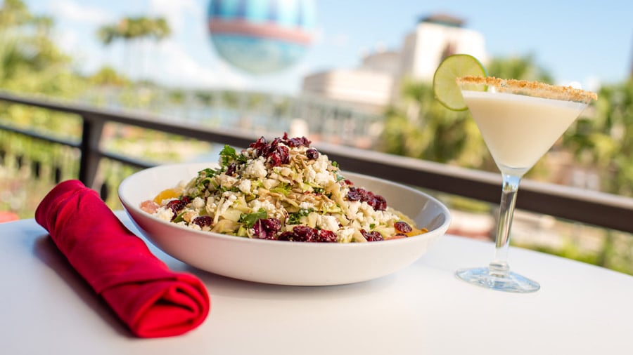 Citrus Kale Salad and Key Lime Martini from Planet Hollywood for Disney Springs Flavors of Florida