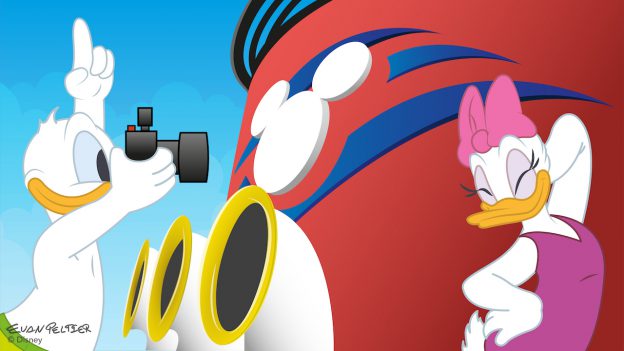Donald and Daisy Duck on Disney Cruise Line - Disney Doodle by artist Evan Peltier
