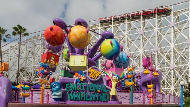 Entrance of Inside Out Emotional Whirlwind at Pixar Pier in Disney California Adventure Park