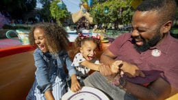 Family on the Mad Tea Party at Disneyland Park