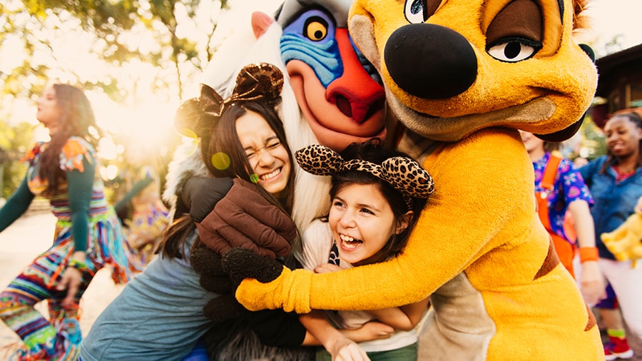 Timon and Rafiki Character Greetings during Circle of Flavors: Harambe at Night at Disney’s Animal Kingdom Theme Park