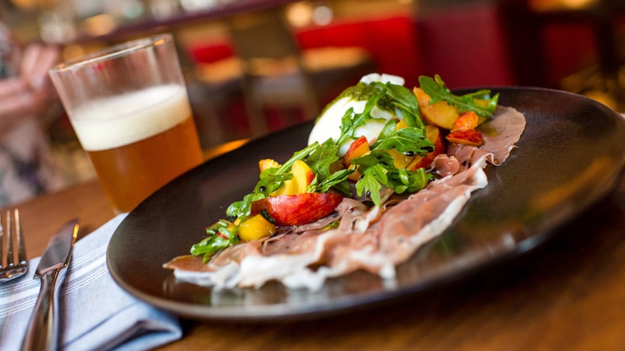 Local Buratta and Cigar City Jai Alai IPA from Wolfgang Puck Bar & Grill for Disney Springs Flavors of Florida