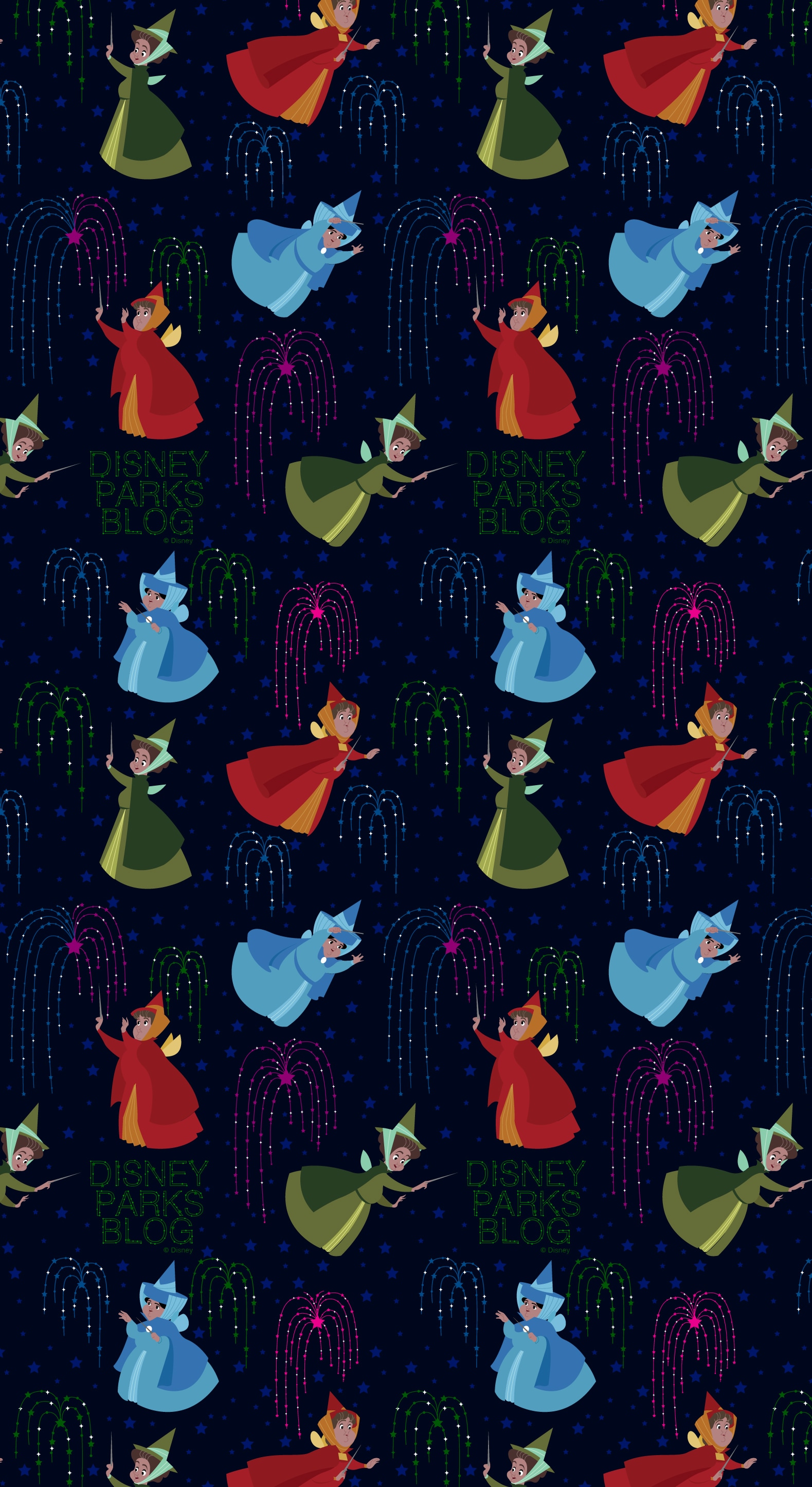 2019 Fourth of July Fireworks Wallpaper featuring Flora, Fauna and  Merryweather – iPhone/Android | Disney Parks Blog