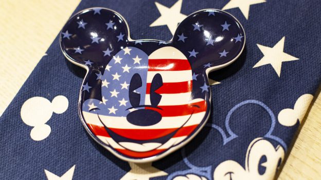 American Flag plate in the shape of Mickey Mouse