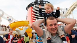 Dad and son aboard a Disney Cruise