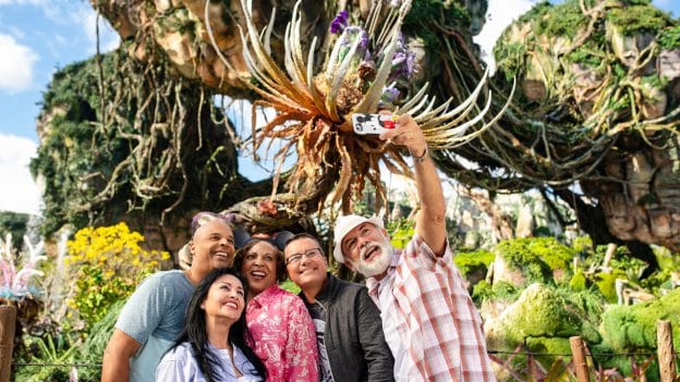 Group takes a selfie in Pandora - The World of Avatar at Disney's Animal Kingdom