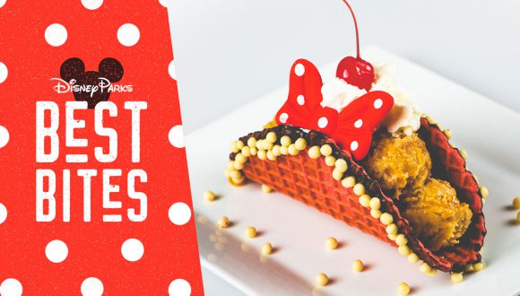 Walt Disney World Resort Best Bites: August 2019 featuring the Cookie Dough Minnie Mouse Taco