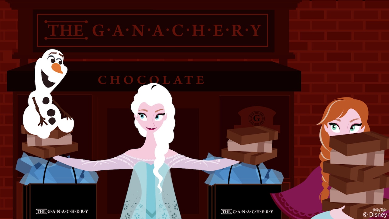 Disney Doodles: Anna & Elsa Explore Their Sweet Tooth at The Ganachery |  Disney Parks Blog