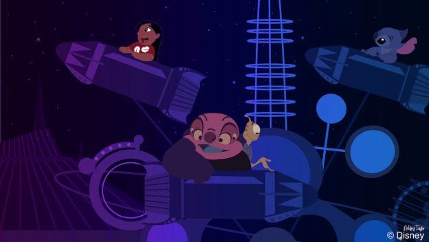 Stitch Visits Astro Orbiter at Magic Kingdom Park