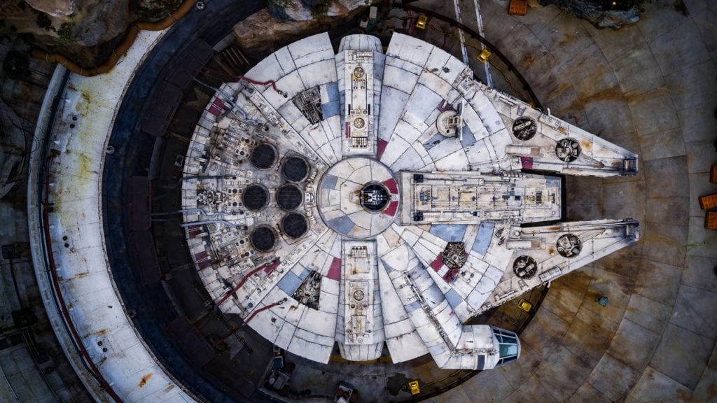 Bird’s-Eye View of the Millennium Falcon in Star Wars: Galaxy's Edge