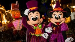 Mickey and Minnie Mouse dressed up for Mickey's Not-So-Scary Halloween Party
