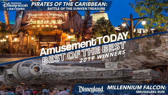 Amusements Today Best of the Best 2019 Winners: Pirates of the Caribbean: Battle of the Sunken Treasure and Millenium Falcon: Smuggler's Run