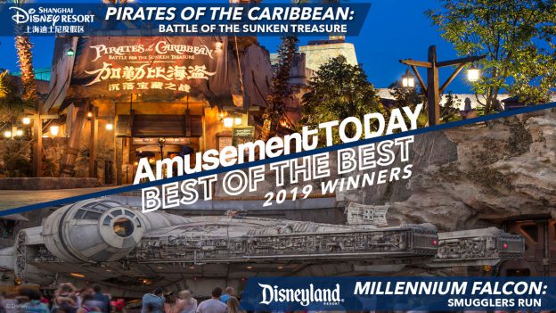 Amusements Today Best of the Best 2019 Winners: Pirates of the Caribbean: Battle of the Sunken Treasure and Millenium Falcon: Smuggler's Run