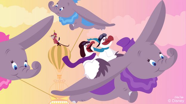Disney Doodle: ‘Rescuers’ Orville & Wilbur Catch a Flight at Dumbo the Flying Elephant