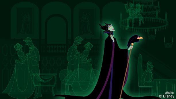 Disney Doodle: Maleficent Takes Over the Disney Mountains