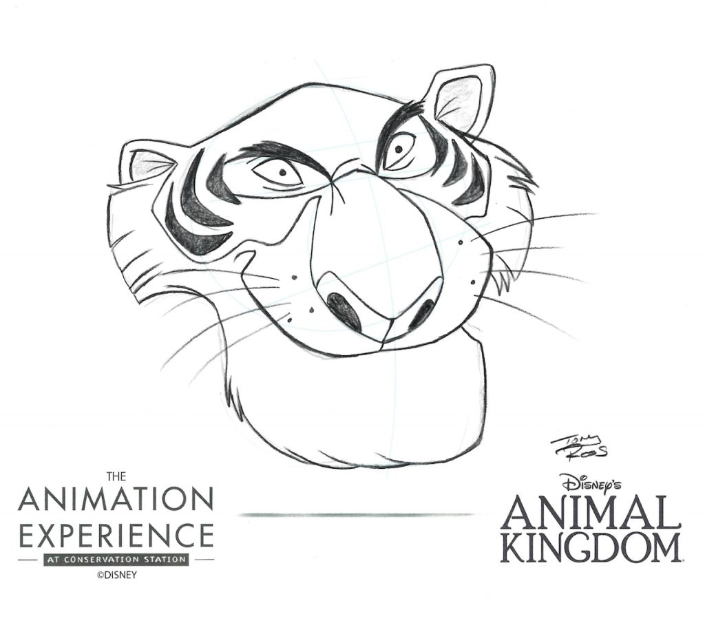 Drawing of ShereKhan from The Animation Experience at Conservation Station