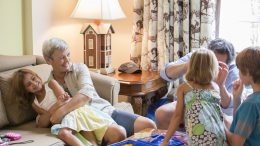 Family in a Disney's Saratoga Springs Resort & Spa suite