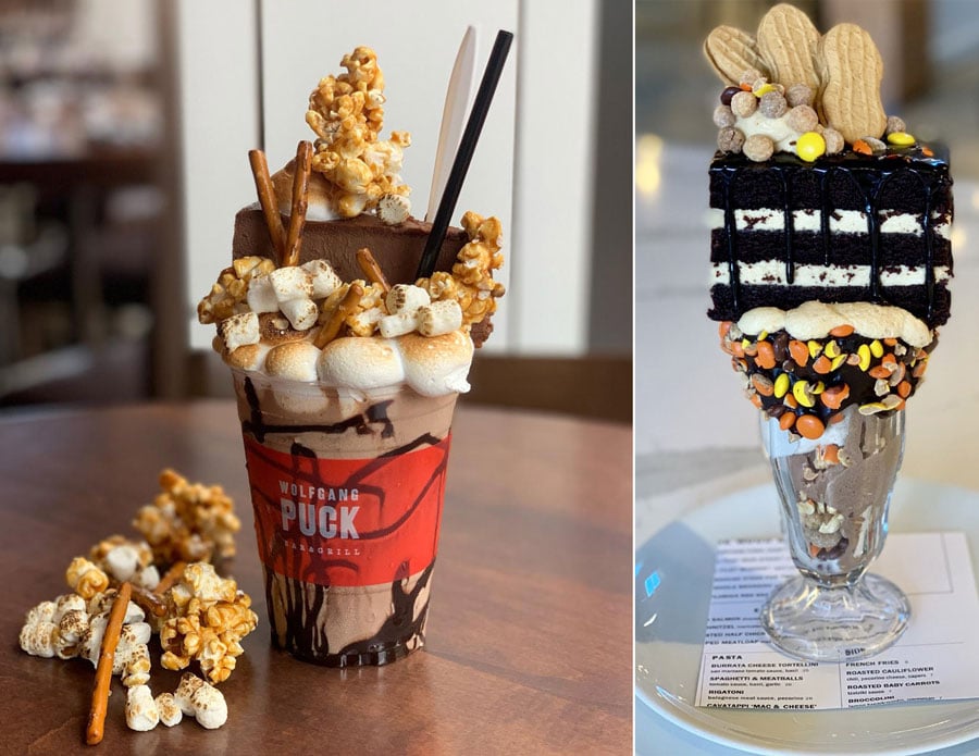 Campfire Sundae and Peanut Butter Wafer Sundae from Wolfgang Puck Bar & Grill ﻿