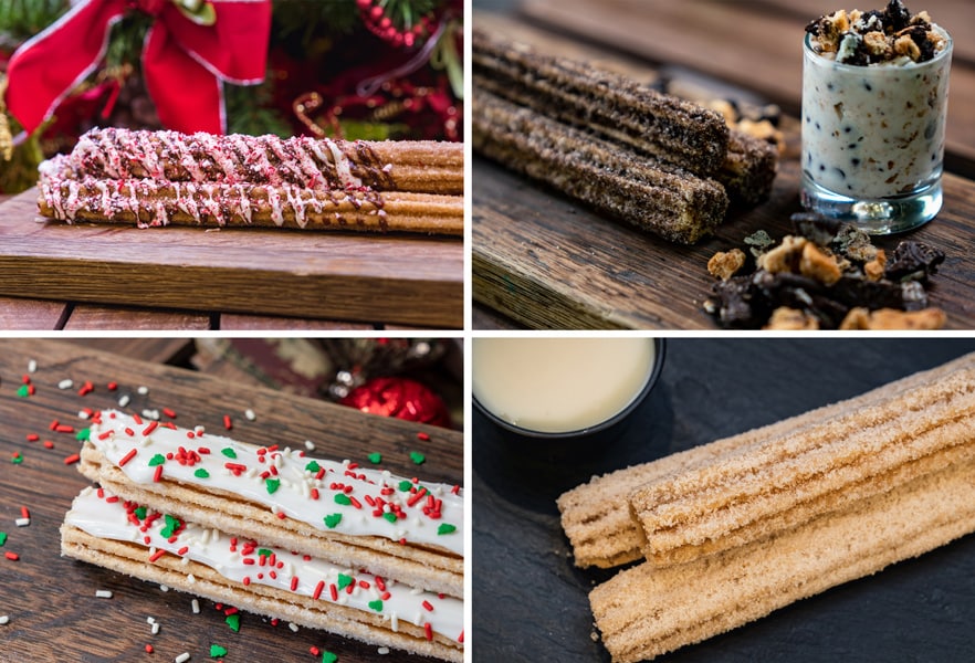Collage of Holiday Churros for Holidays 2019 at Disney California Adventure Park
