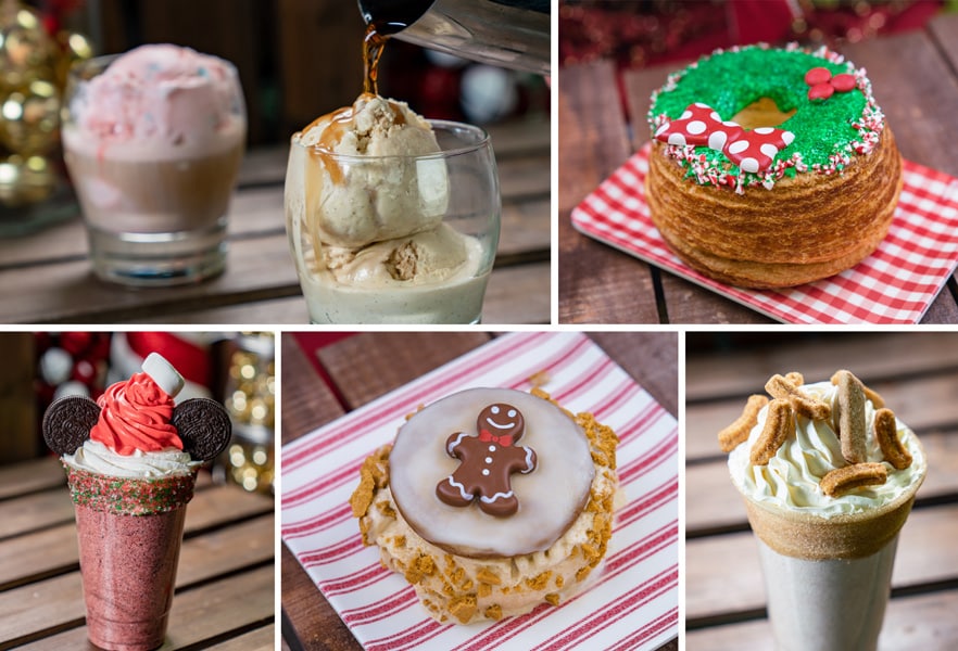 Collage of Schmoozies! Offerings for Holidays 2019 at Disney California Adventure Park