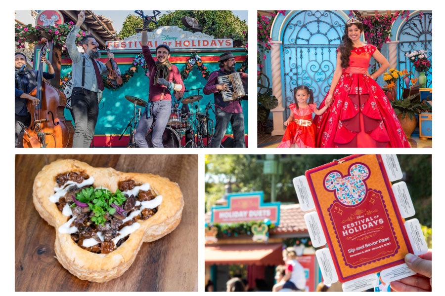 Collage of Disney Festival of Holidays experiences