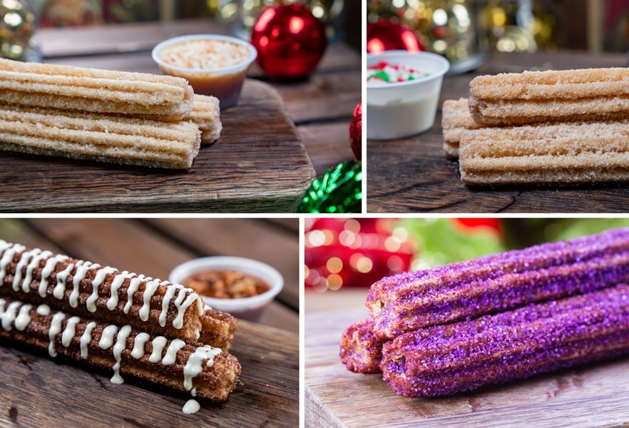 Collage of Holiday Churros for Holidays 2019 at Disneyland Park