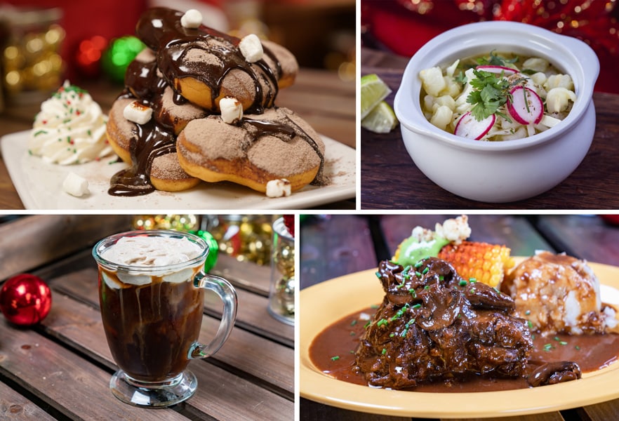 Collage of New Orleans Square Offerings for Holidays 2019 at Disneyland Park