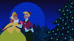 ‘Once Upon A Wintertime’ Characters visit Epcot International Festival of the Holidays in this Disney Doodle by artist Ashley Taylor
