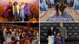 Collage of images from the Disney Parks Blog "Frozen 2" Meet-up at Disney Springs