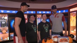 NBA Players Brook and Robin Lopez visit NBA Experience at Disney Springs
