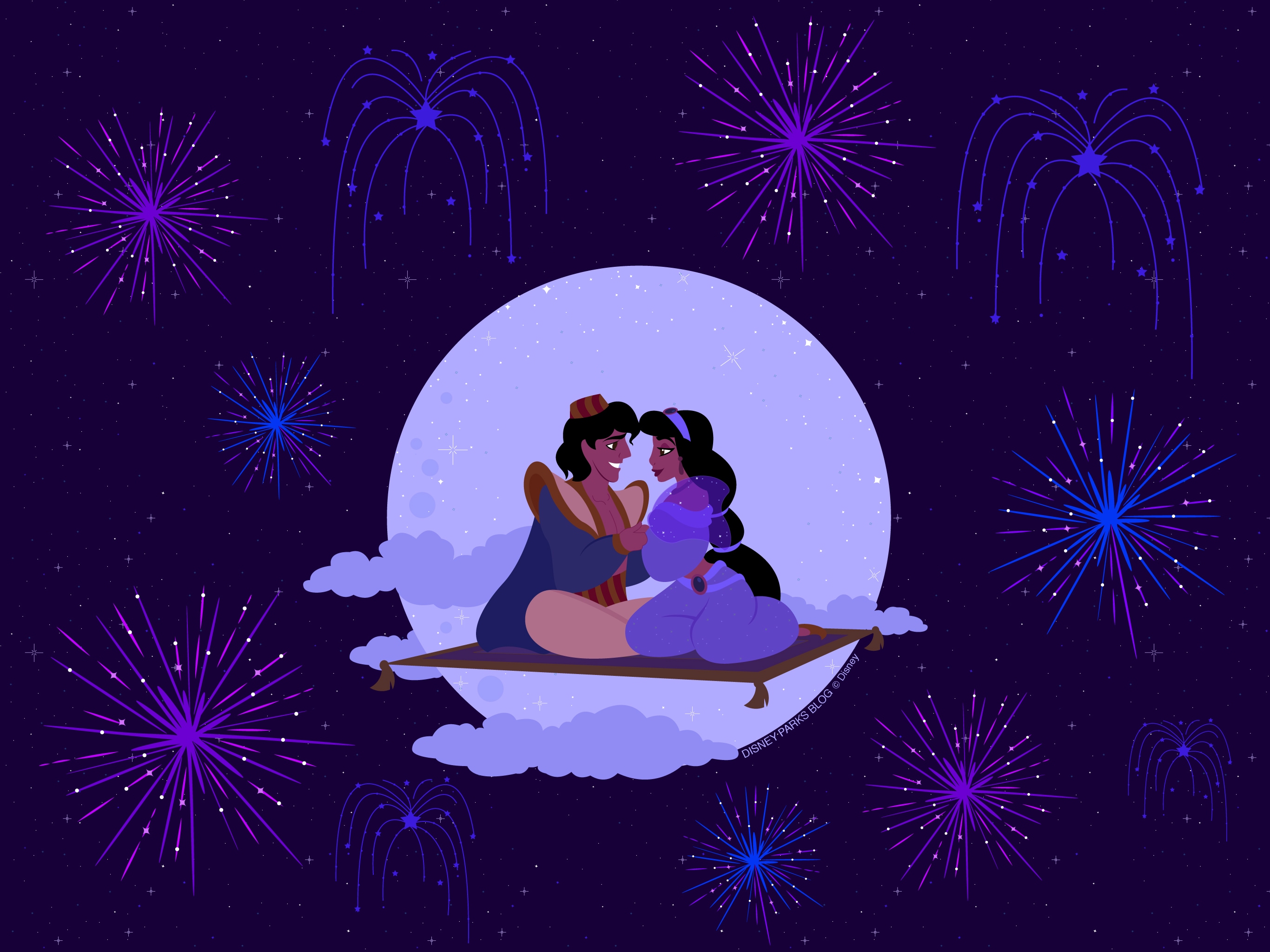 Ring In The New Year With Our Disney Fireworks Inspired Wallpaper Desktop Disney Parks Blog