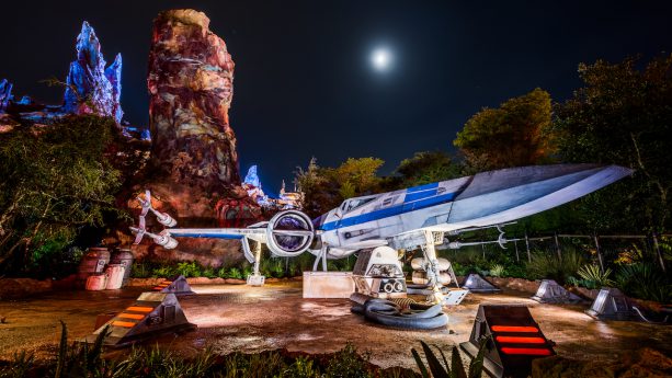 Disney Parks After Dark: X-Wing Lights Up Star Wars: Galaxy's Edge