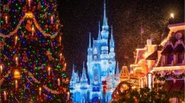 Main Street, U.S.A. at Magic Kingdom Park decorated for the holidays