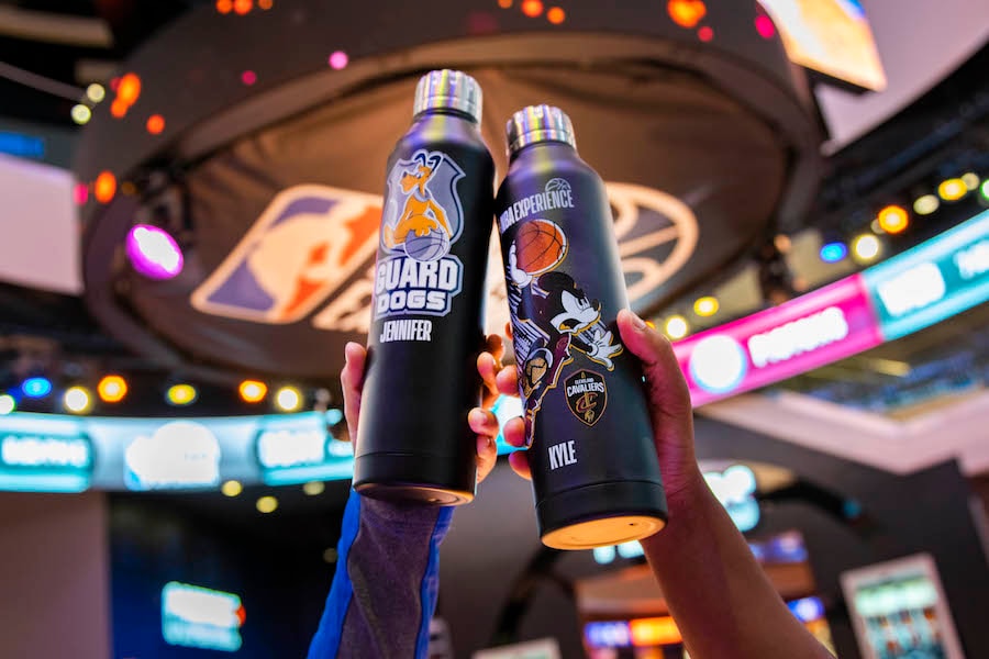 Personalized water bottles from the NBA Store at Disney Springs