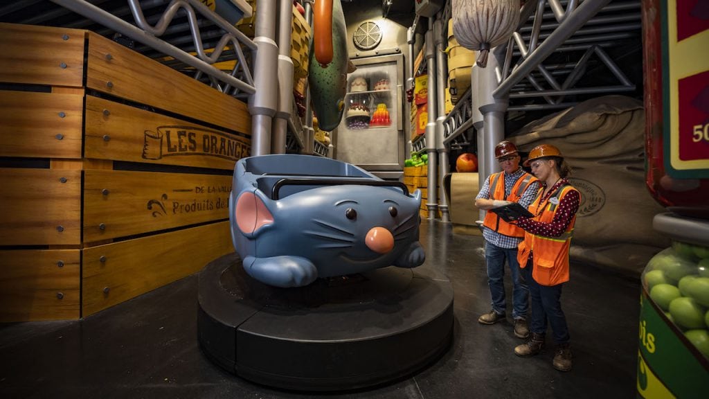 Ride vehicle for Remy’s Ratatouille Adventure