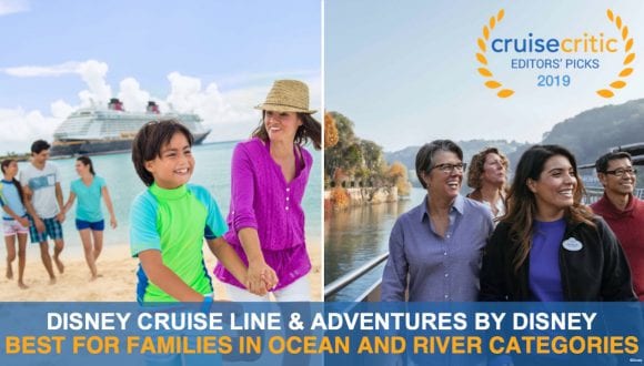 Disney Cruise Line and Adventures by Disney Experiences Named “Best for Families” in the Cruise Critic Editors’ Picks Awards for the Fourth Consecutive Year