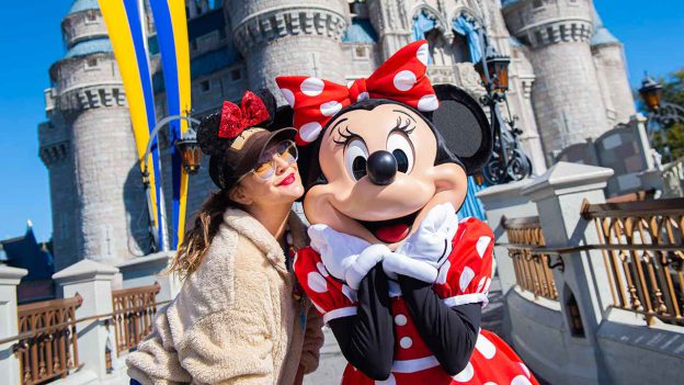 Drew Barrymore and Minnie Mouse at Walt Disney World Resort