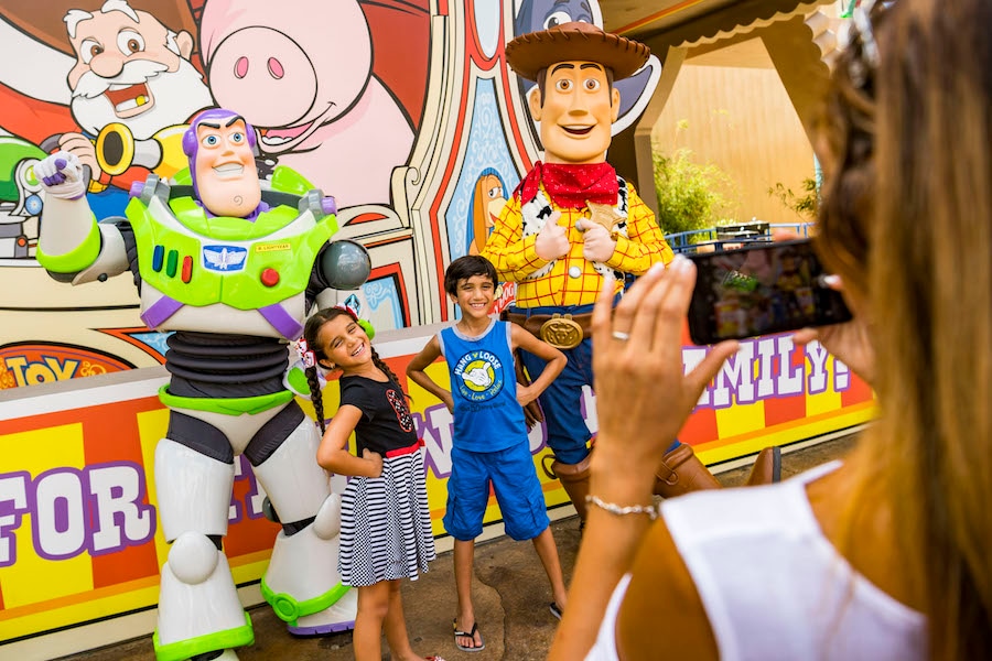 Buzz Lightyear and Woody in Toy Story Land