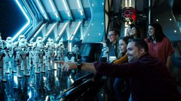 Parker Anderson and his family inside Star Wars: Rise of the Resistance