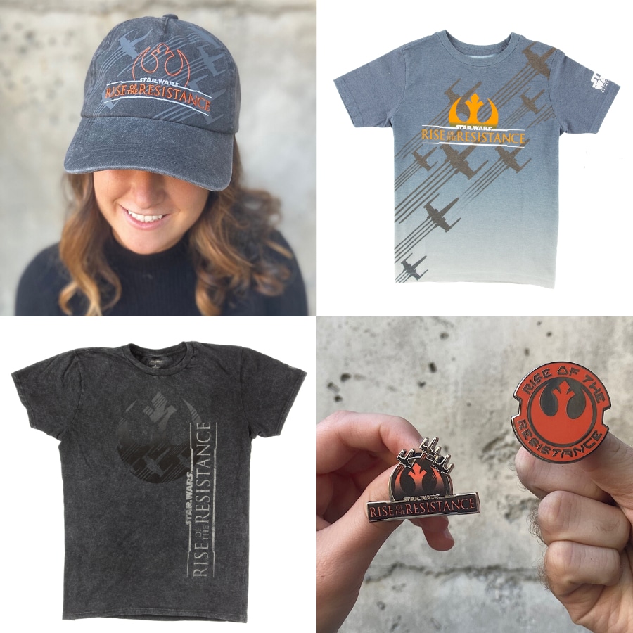 Star Wars: Rise of the Resistance merchandise - hat, t-shirts and pins