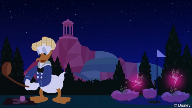 Donald Duck Enjoys Fantasia Gardens Miniature Gol